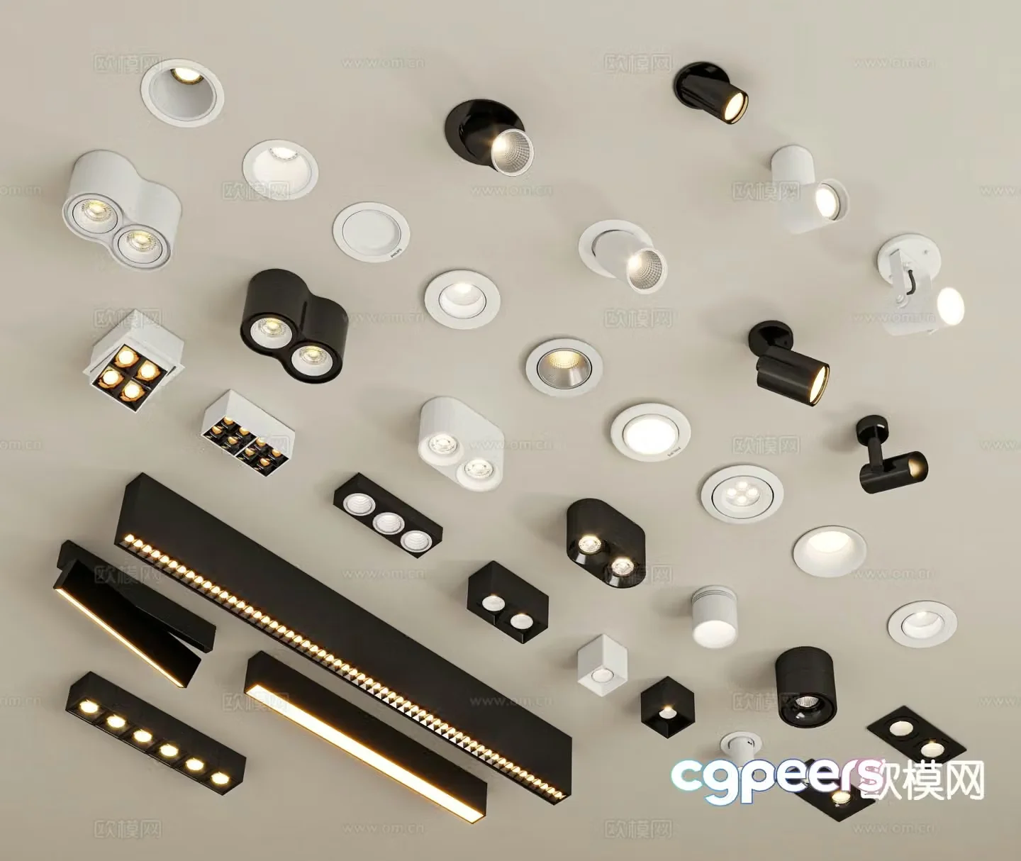 Simple downlight spotlight 3D model