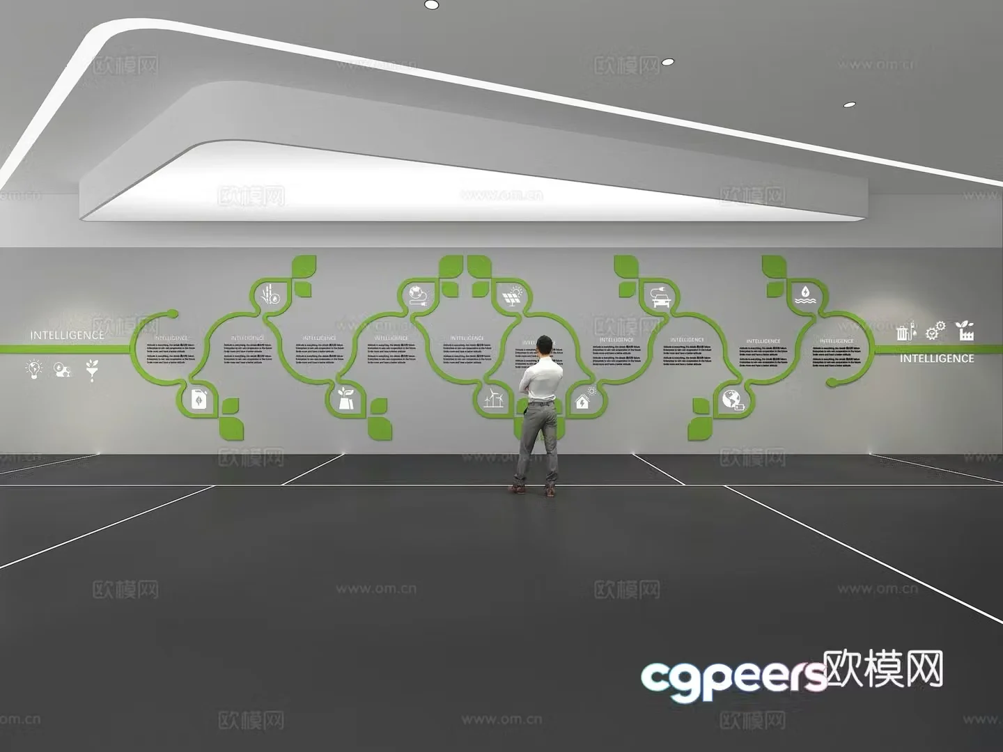 Cultural wall Corporate culture wall Education Theme wall Exhibition hall Campus culture Corridor 3D model