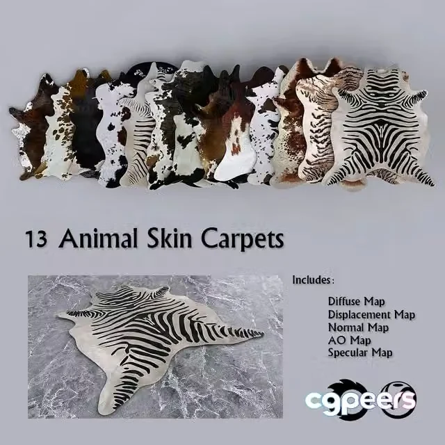 3ds Max Free – 13 PBR Animal Skin Carpets
