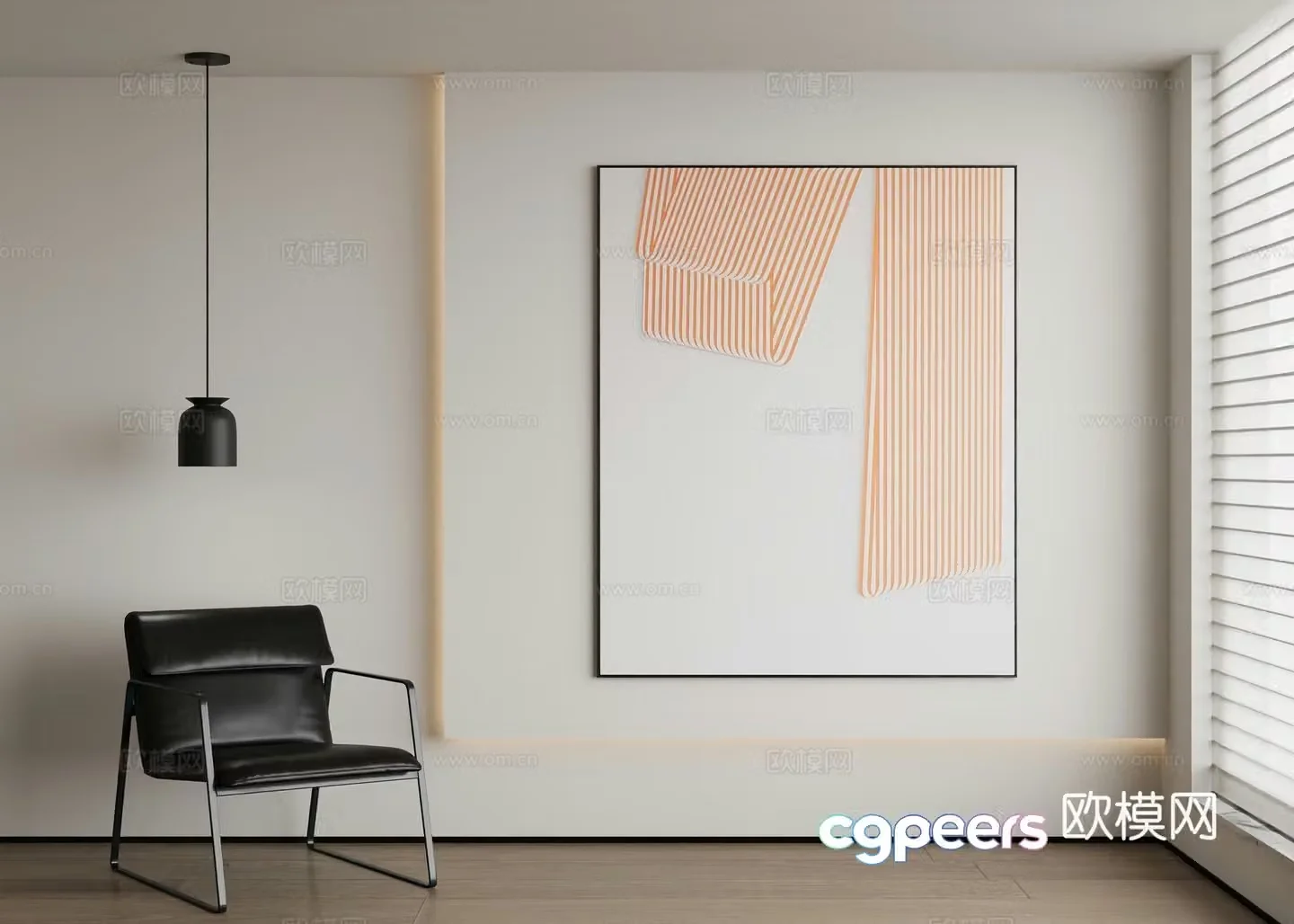Modern abstract painting decorative painting 3d model