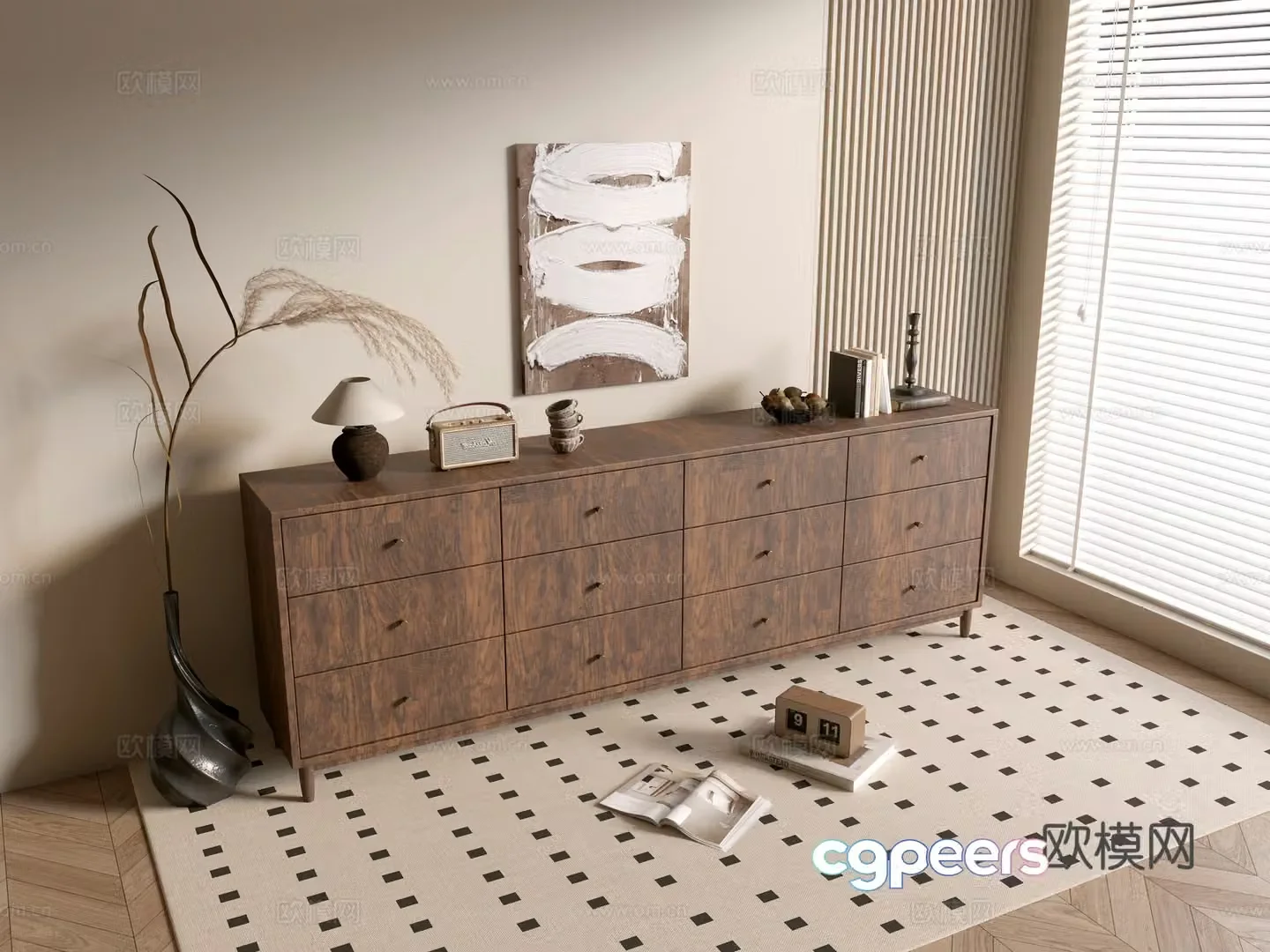 Modern wood grain cabinet minimalist wind cabinet whole cabinet sideboard cabinet balcony cabinet storage cabinet 3d model