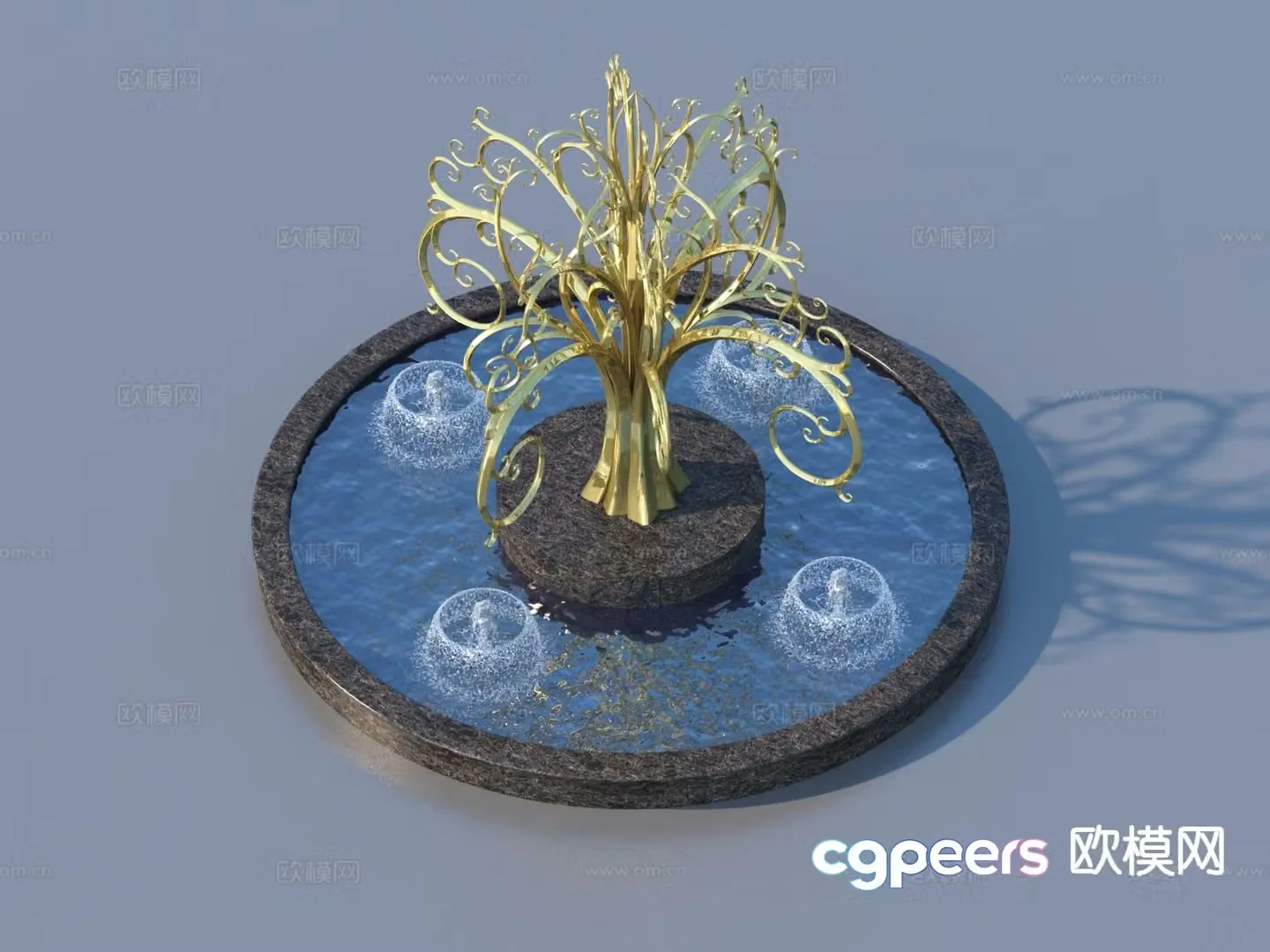 Urban sculpture water fountain landscape sculpture 3d model
