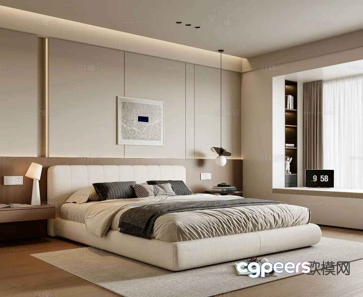Modern bedroom master bedroom 3d model
