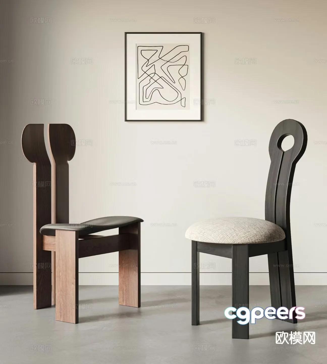 Medieval style chair single chair dining chair 3d model