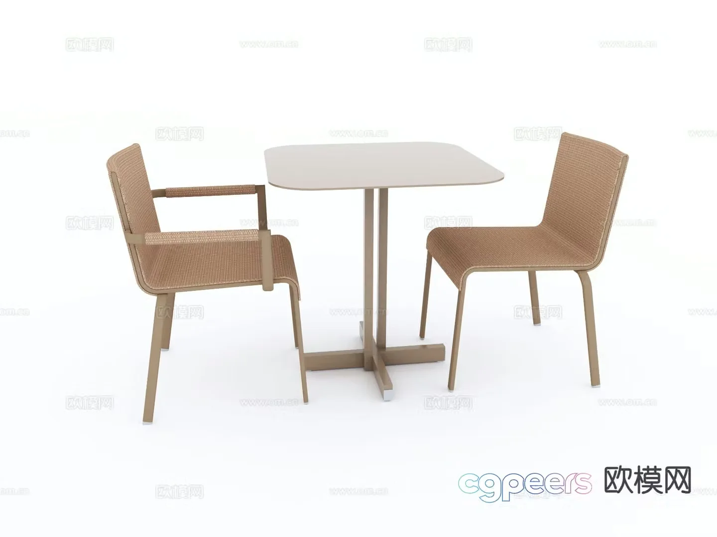 Modern outdoor tables and chairs coffee tables and chairs leisure tables and chairs one table and two chairs 3D model