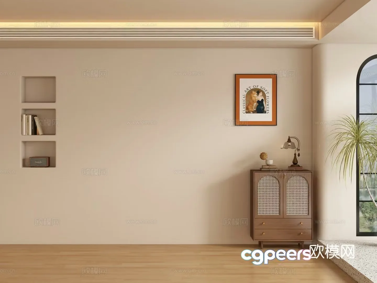 Medieval style restaurant background wall 3D model