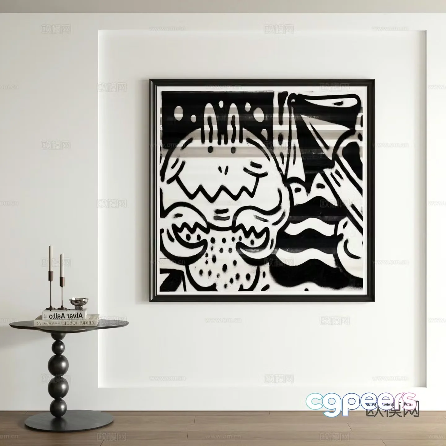 Modern graffiti decorative painting 3d model