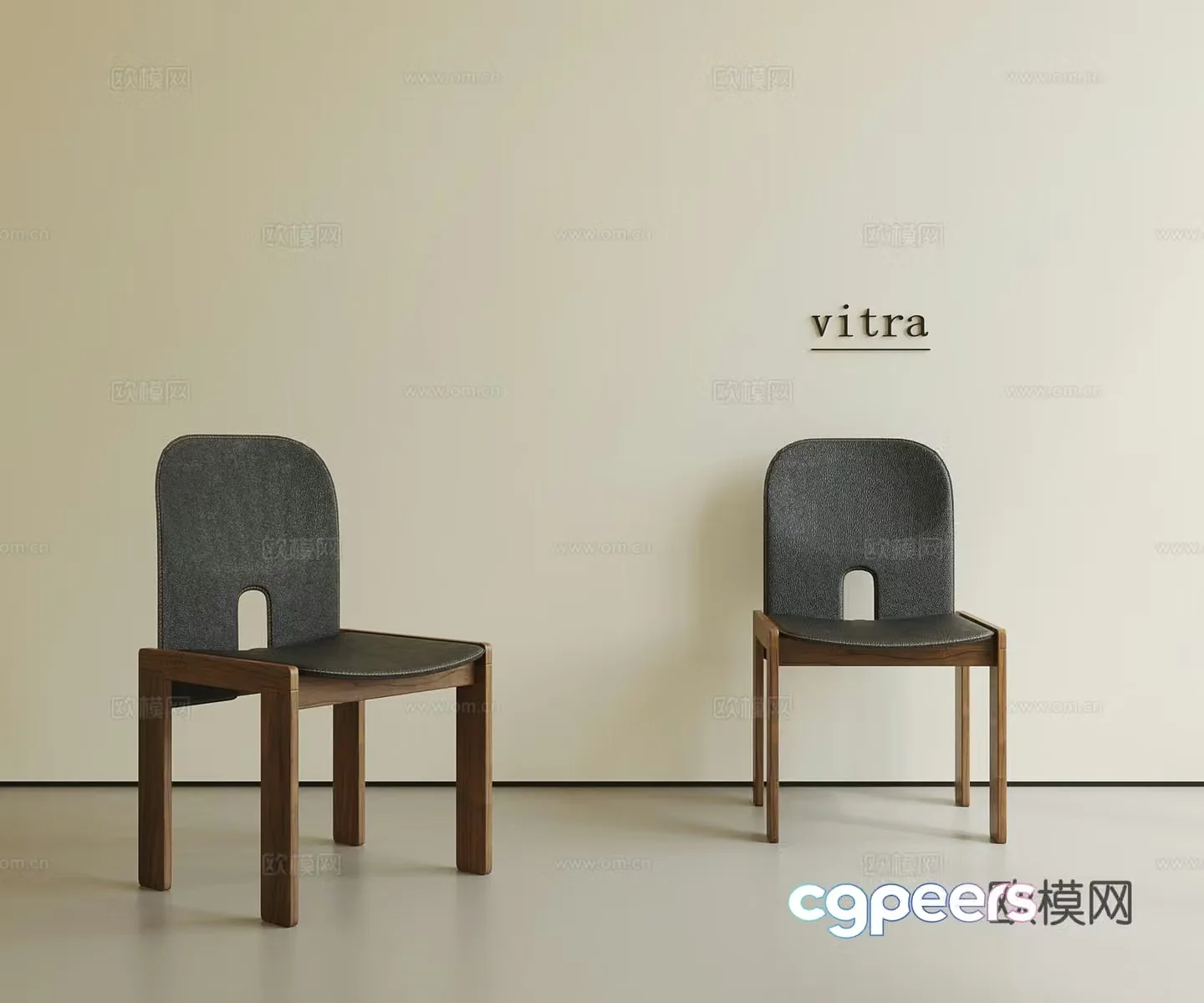 French retro dining chair 3d model