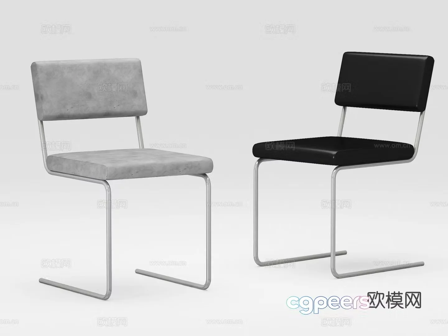 Modern single chair dining chair 3d model