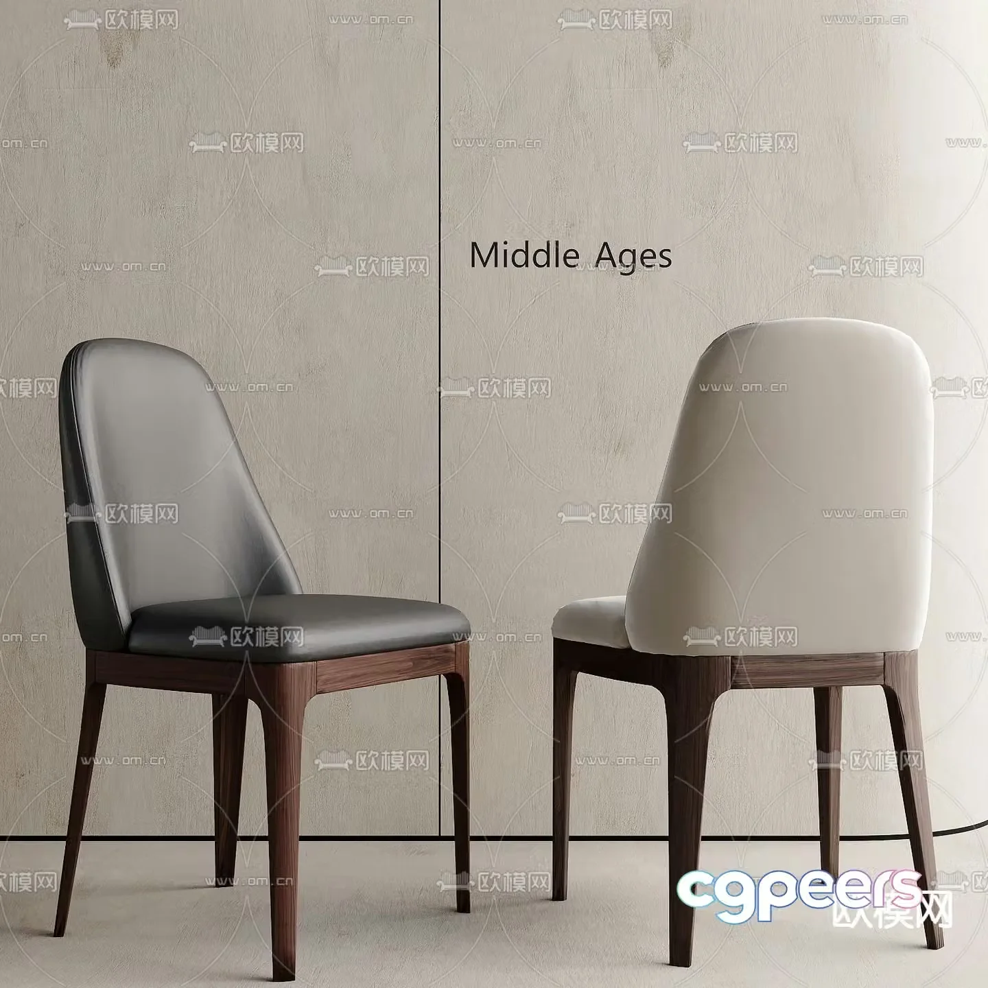Modern dining chair single chair 3d model