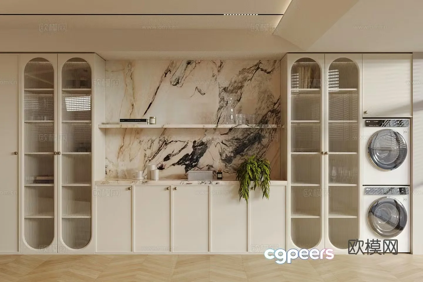 French cream sideboard French sideboard Glass sideboard Dining cabinet Sideboard Sideboard 3D model