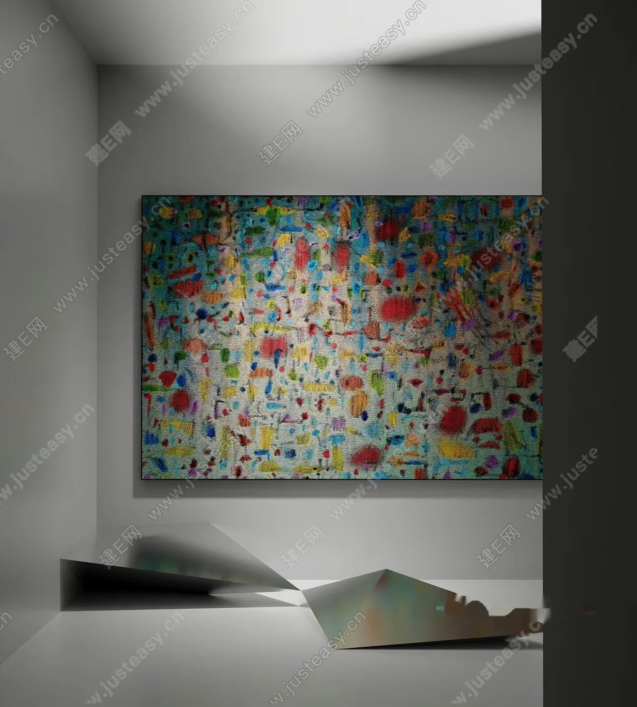 Abstract Artwork In A Modern Setting 3D Model – 19046 – VRAY Render