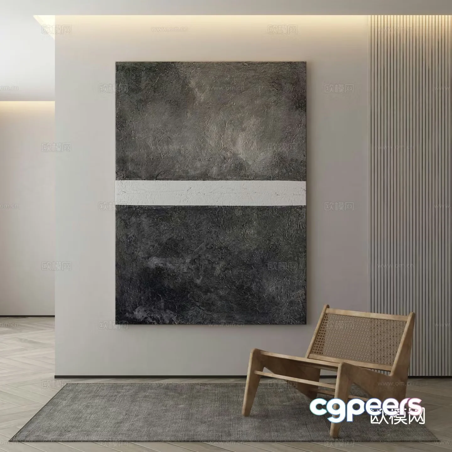 Modern decorative painting art painting abstract painting 3d model