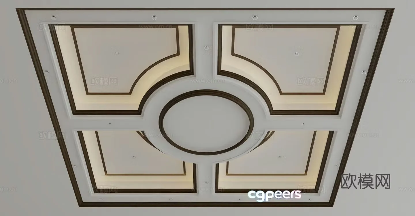 New Chinese style ceiling 3D model