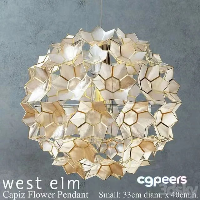 3ds Max Free – West elm – Capiz Flower Pendant