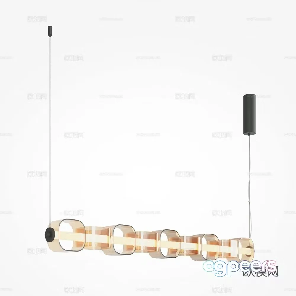Modern creative restaurant chandeliers 3d model