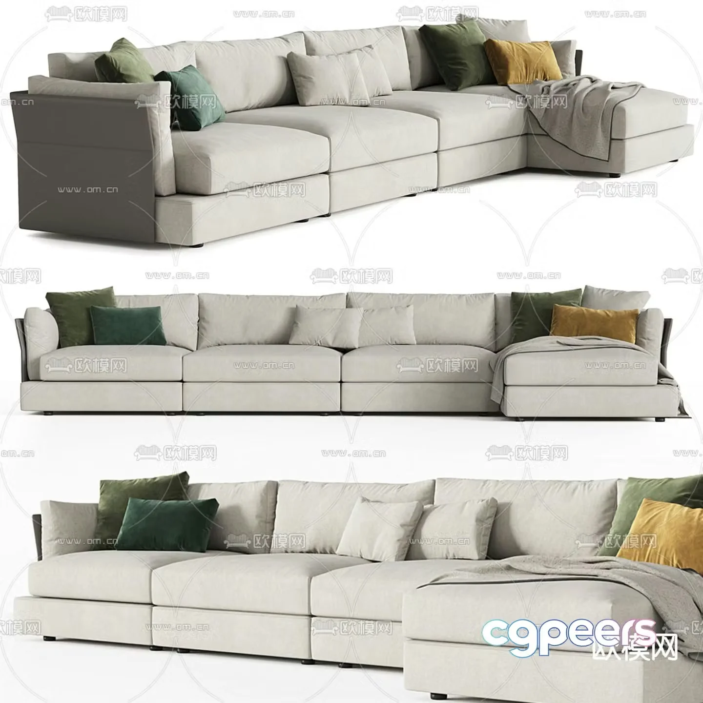 Lema Glover corner sofa upholstered sofa 3d model