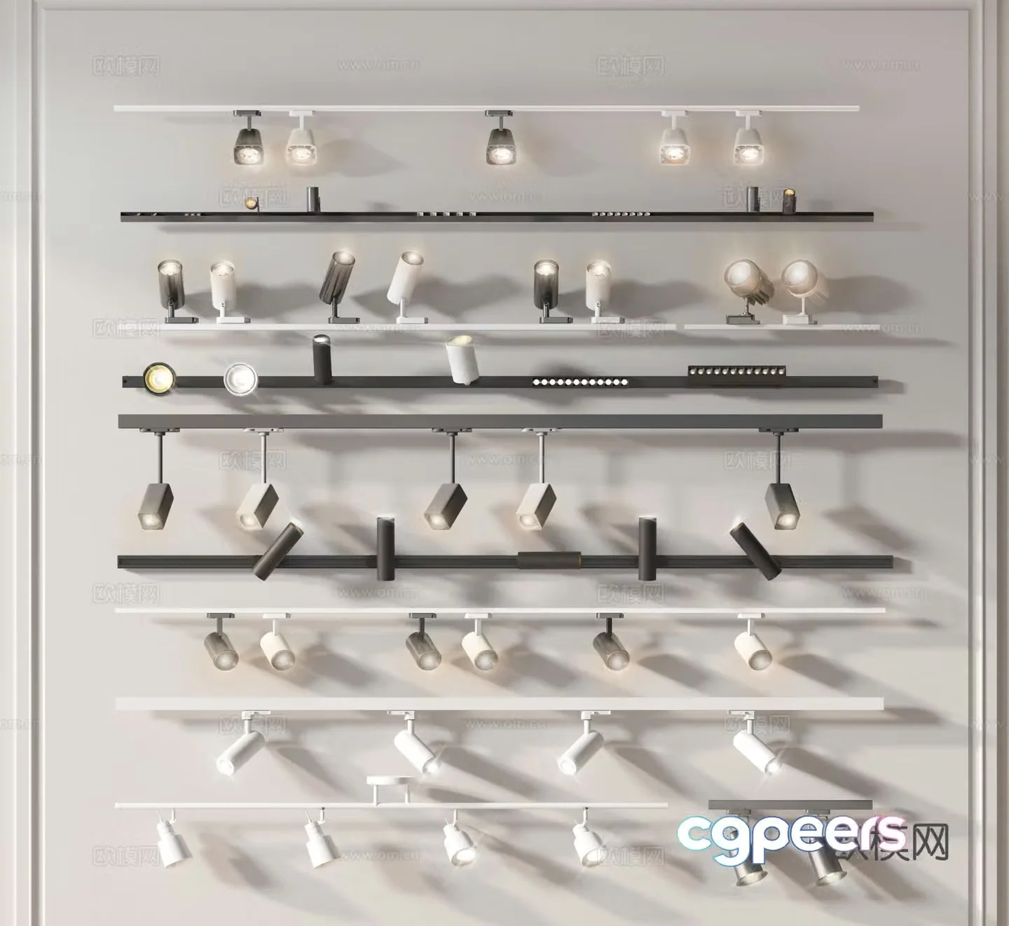 Surface mounted downlight spotlight track light magnetic light 3D model