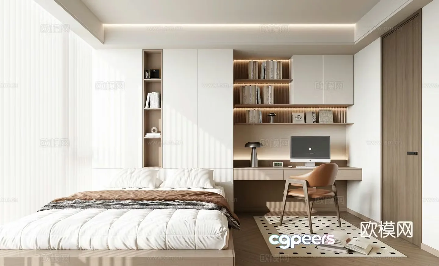 Modern tatami bedroom 3d model