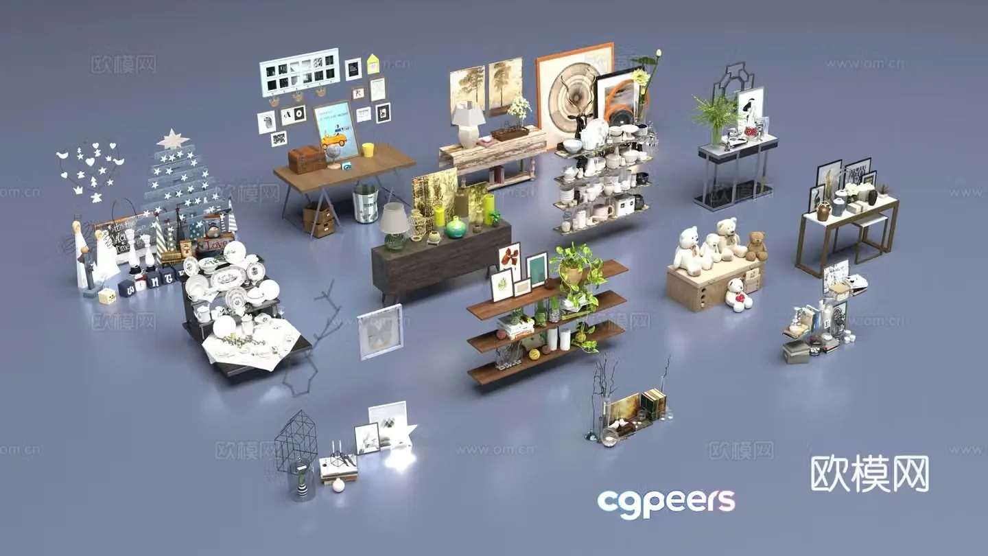 Modern interior decoration 3d model