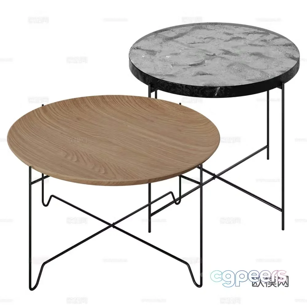 Mother and son coffee table solid wood coffee table 3d model