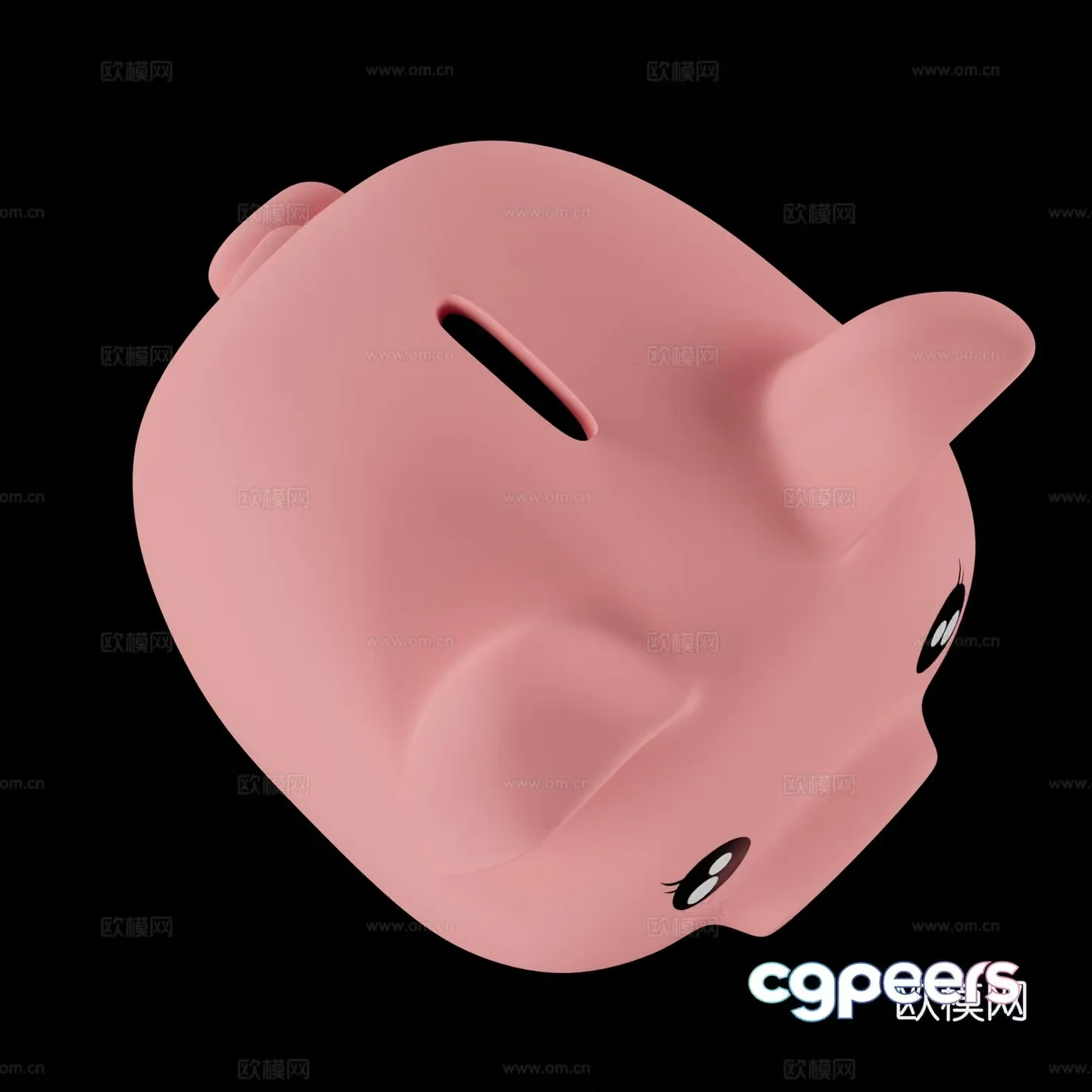 Pink piggy bank 3d model