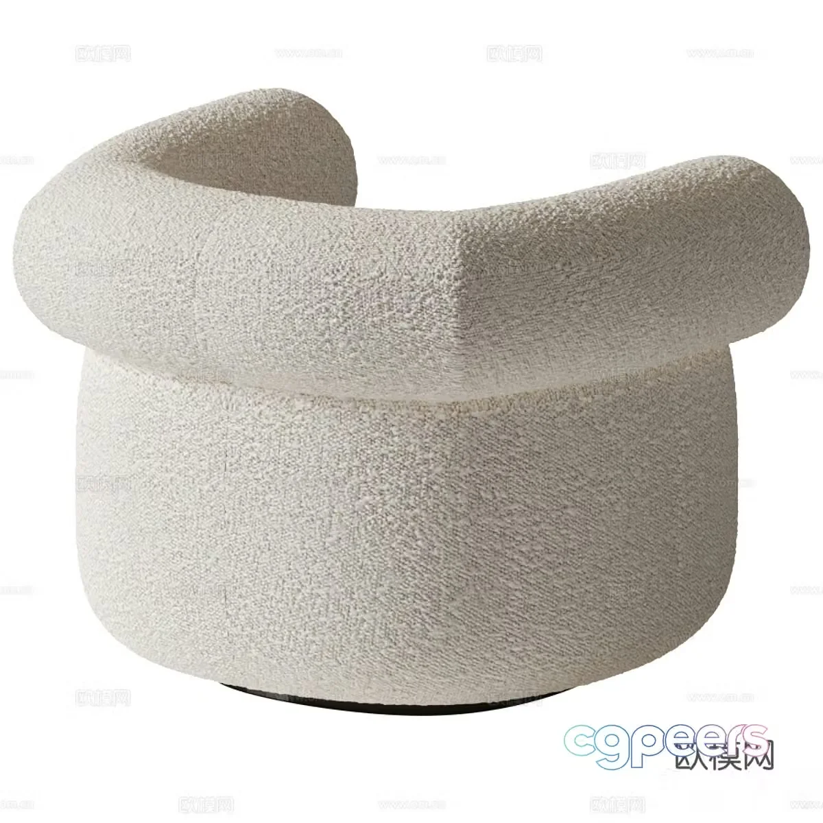 Single sofa velvet sofa 3d model