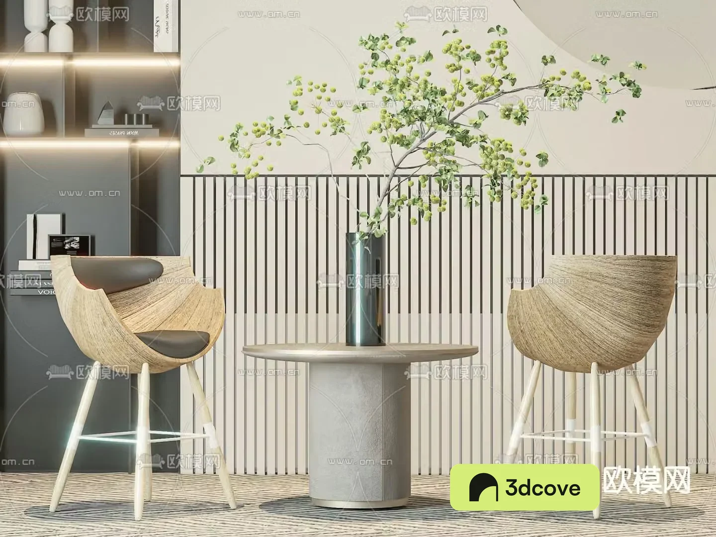 Log style chair leisure chair table