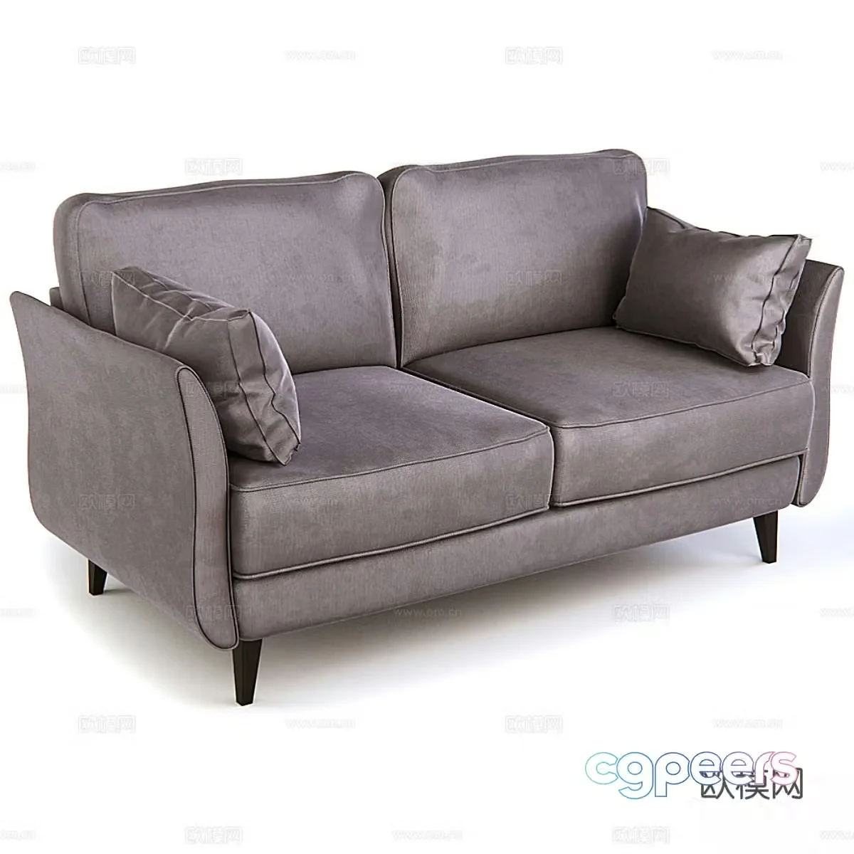3d model of double sofa