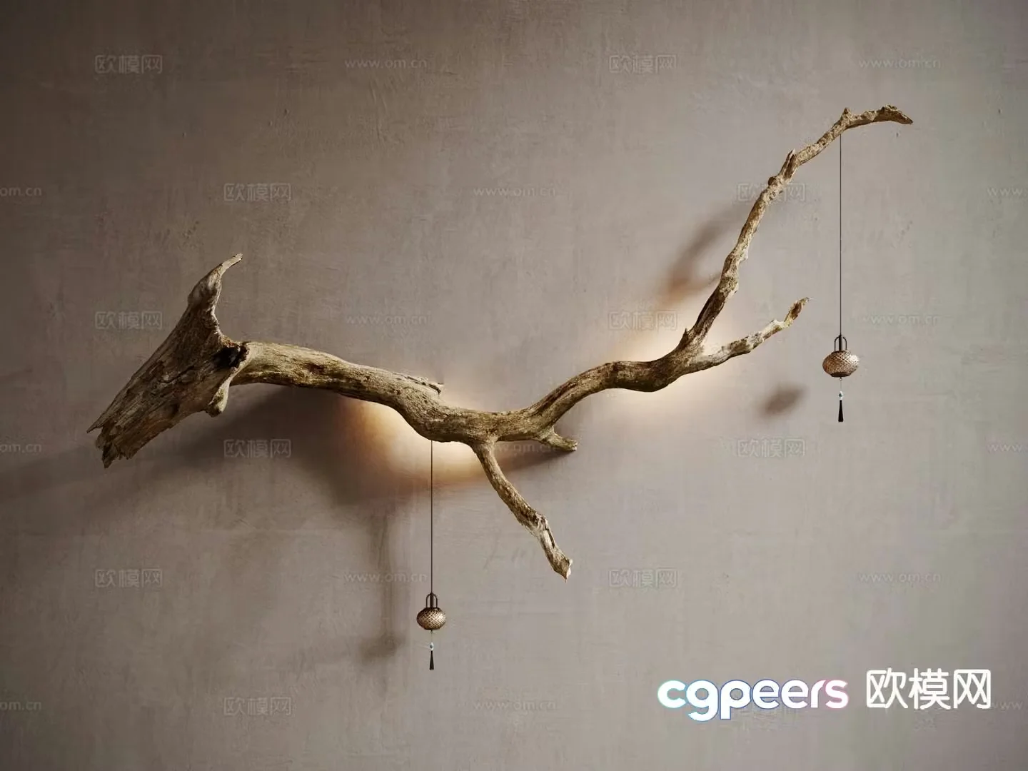 Wasabi Wind Wall Light Dead Branch Wall Light 3D Model