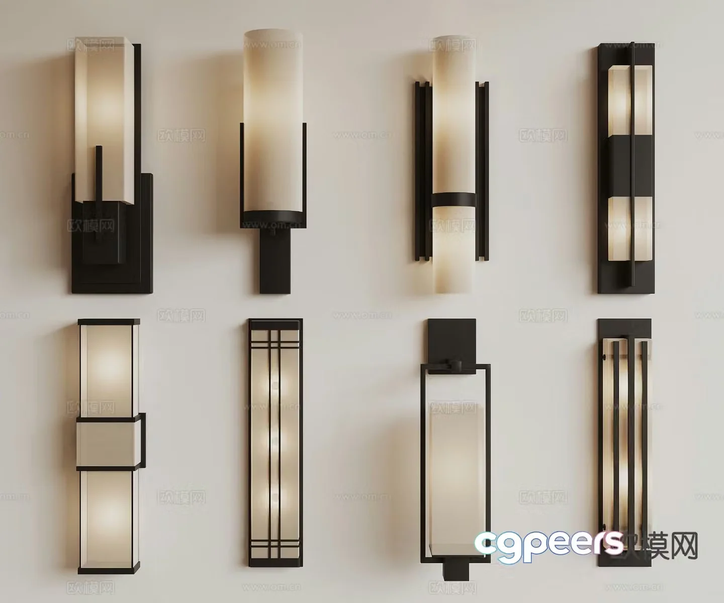Wabi-sabi wall lamp long wall lamp 3d model