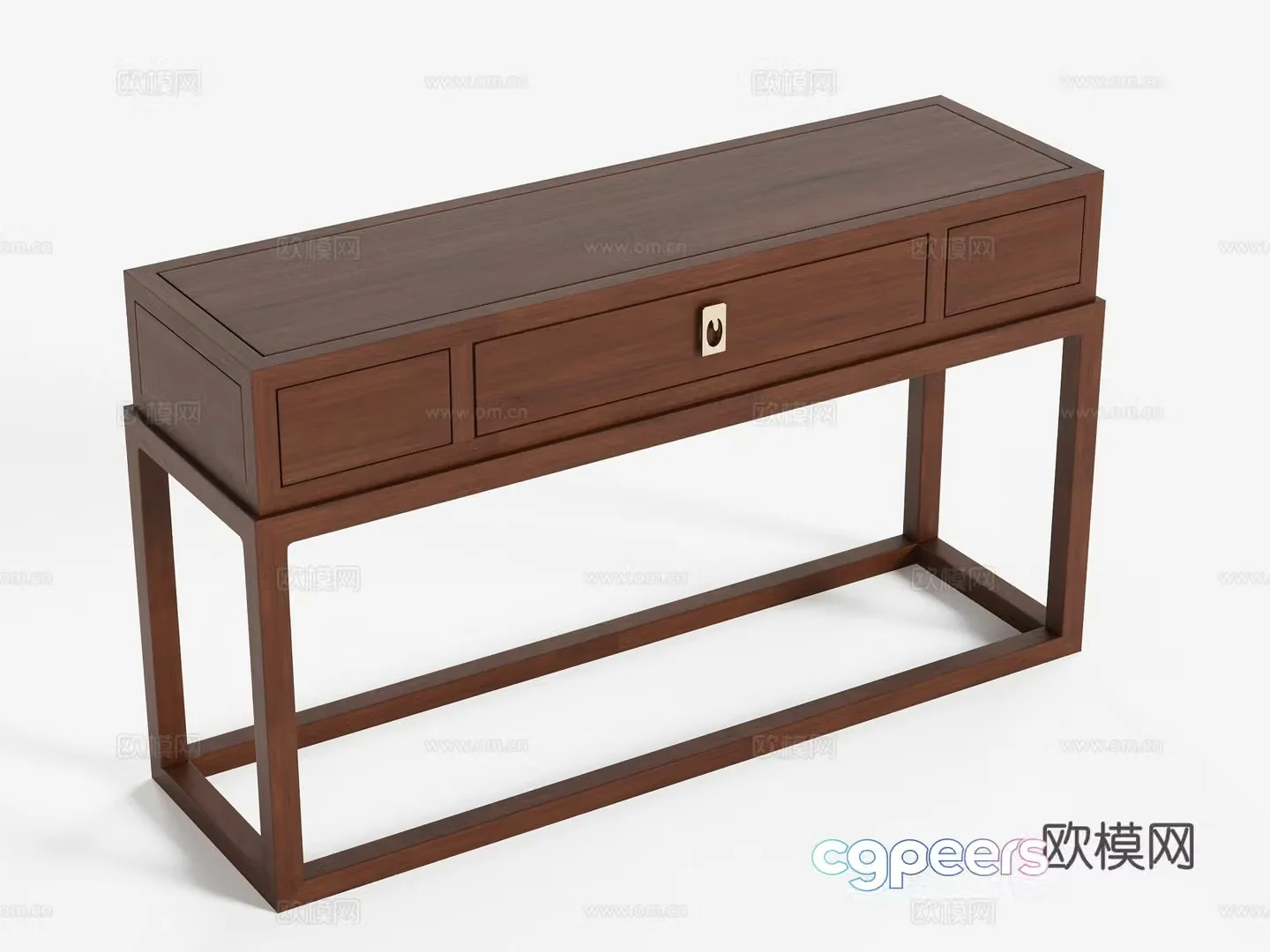 New Chinese style entrance cabinet end viewing platform 3D model