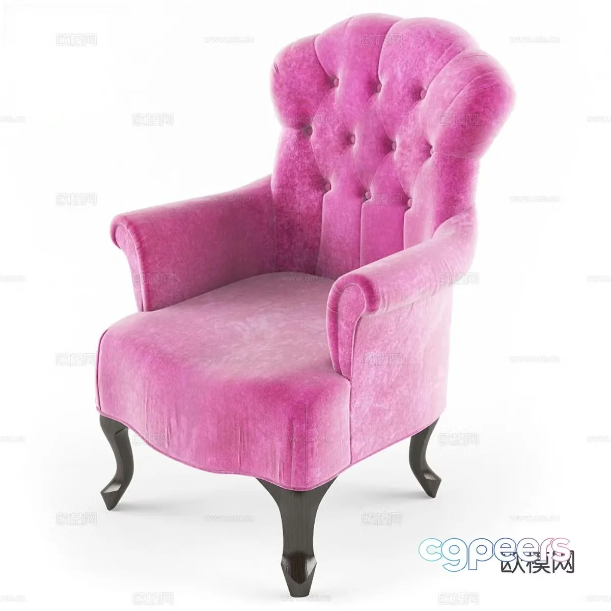 Kare Design European Pink Sofa Chair Multi-person Sofa 3D Model