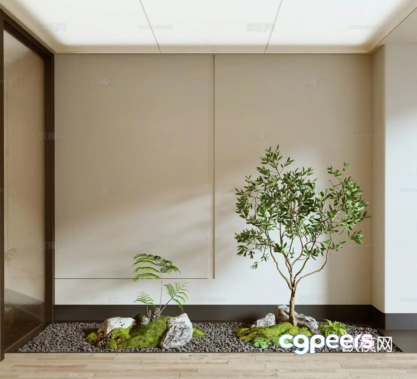 Modern interior landscape green plant landscaping new Chinese style interior landscape landscaping patio landscaping indoor planting 3D model