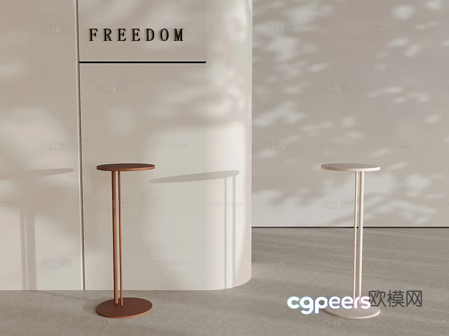 Modern round table side table small coffee table 3D model