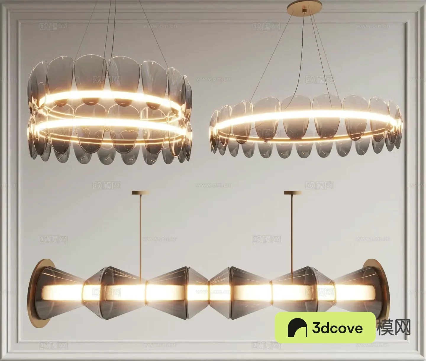 Modern bamboo chandelier glass chandelier