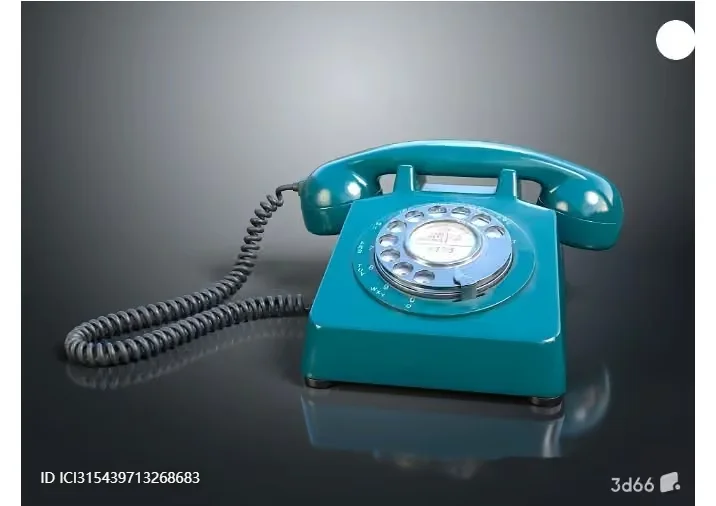 Retro Green Telephone 3D Model – 303 – VRAY Render