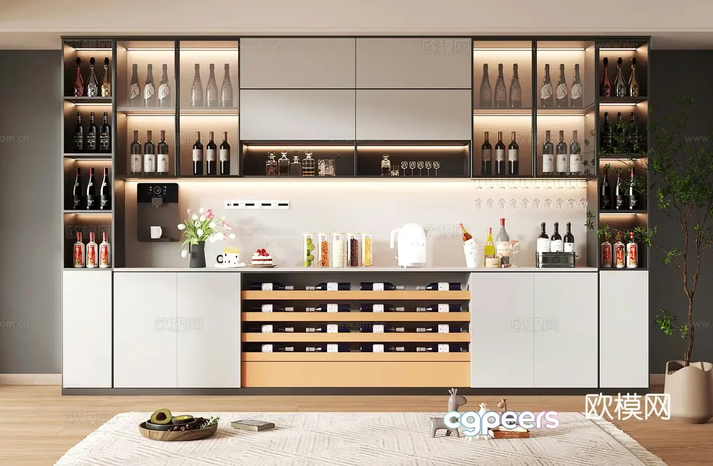 Wine cabinet design Wine cabinet red wine cabinet bar wine cabinet partition wine cabinet 3D model