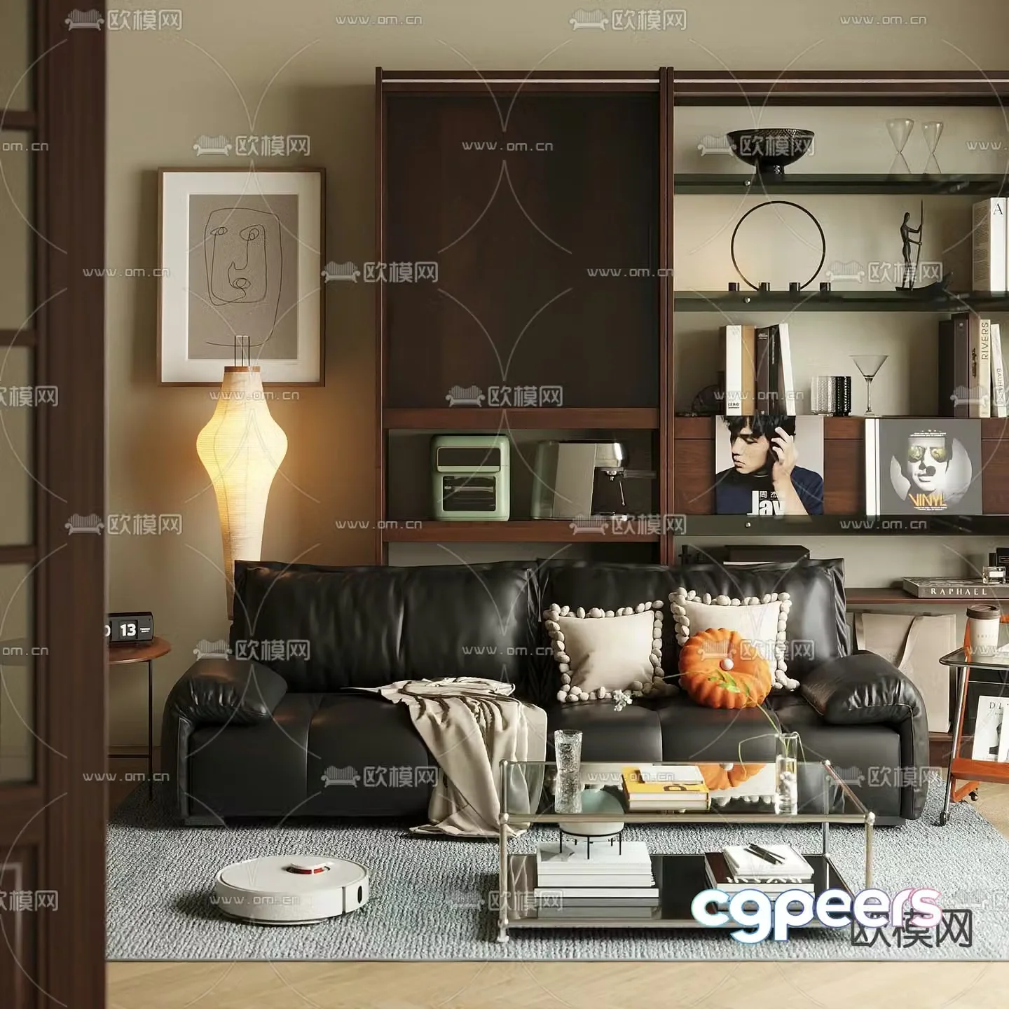 leather sofa loveseat 3d model