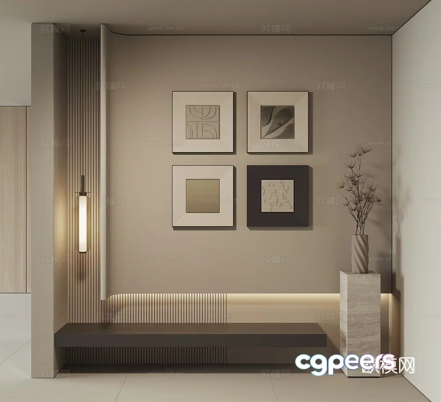 Modern combination hanging painting 3d model