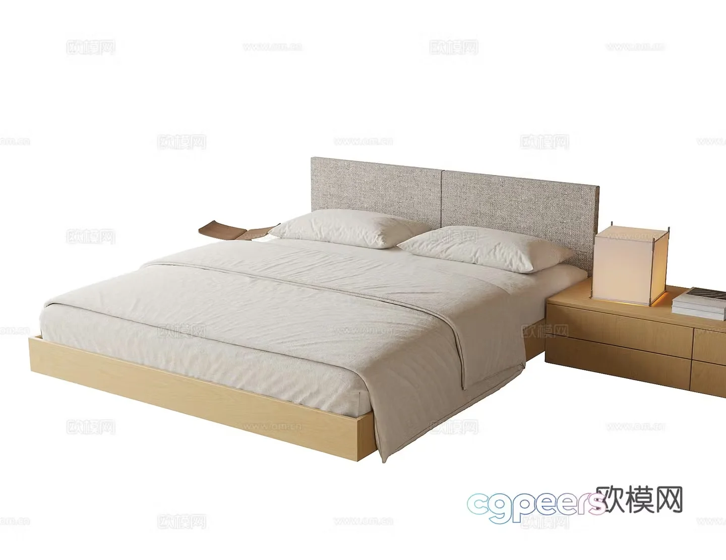 Japanese double bed desk lamp 3d model