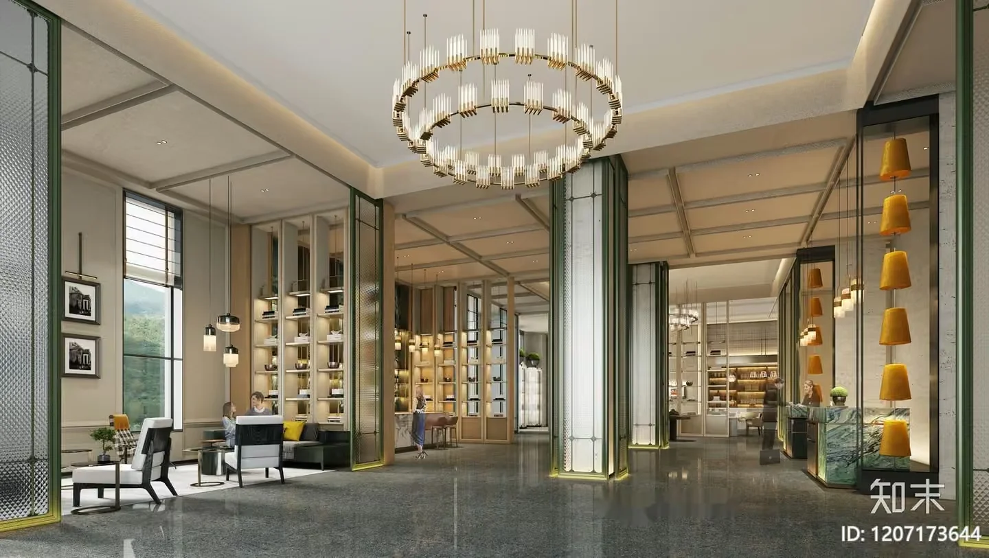 Modern Hotel Lobby 3D Model – 963 – CORONA Render