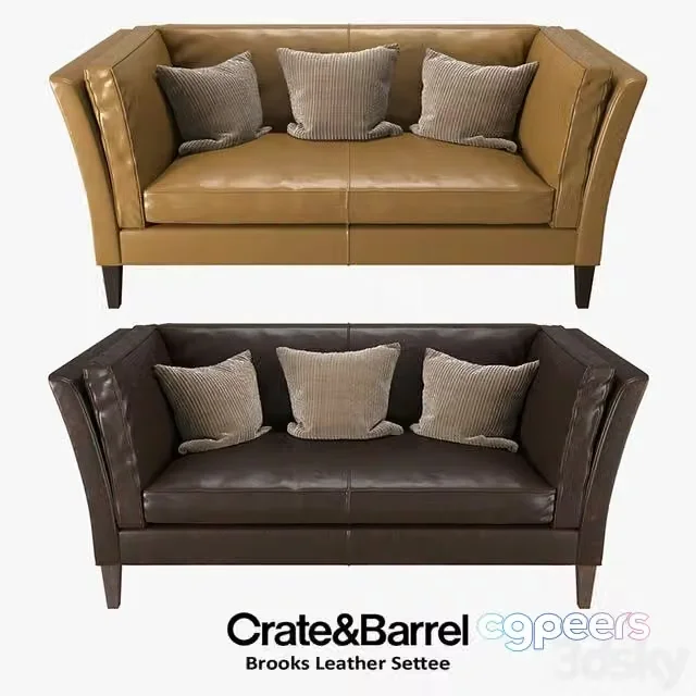3ds Max Free – Crate & Barrel – Brooks Leather Settee