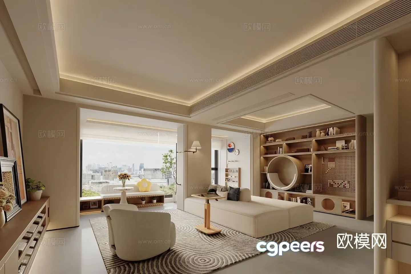 Modern Living Room 3D Model – 9024 – VRAY Render