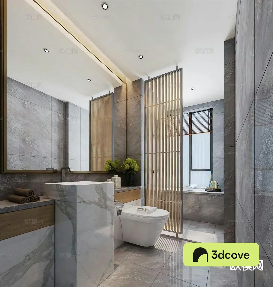 Modern master bathroom