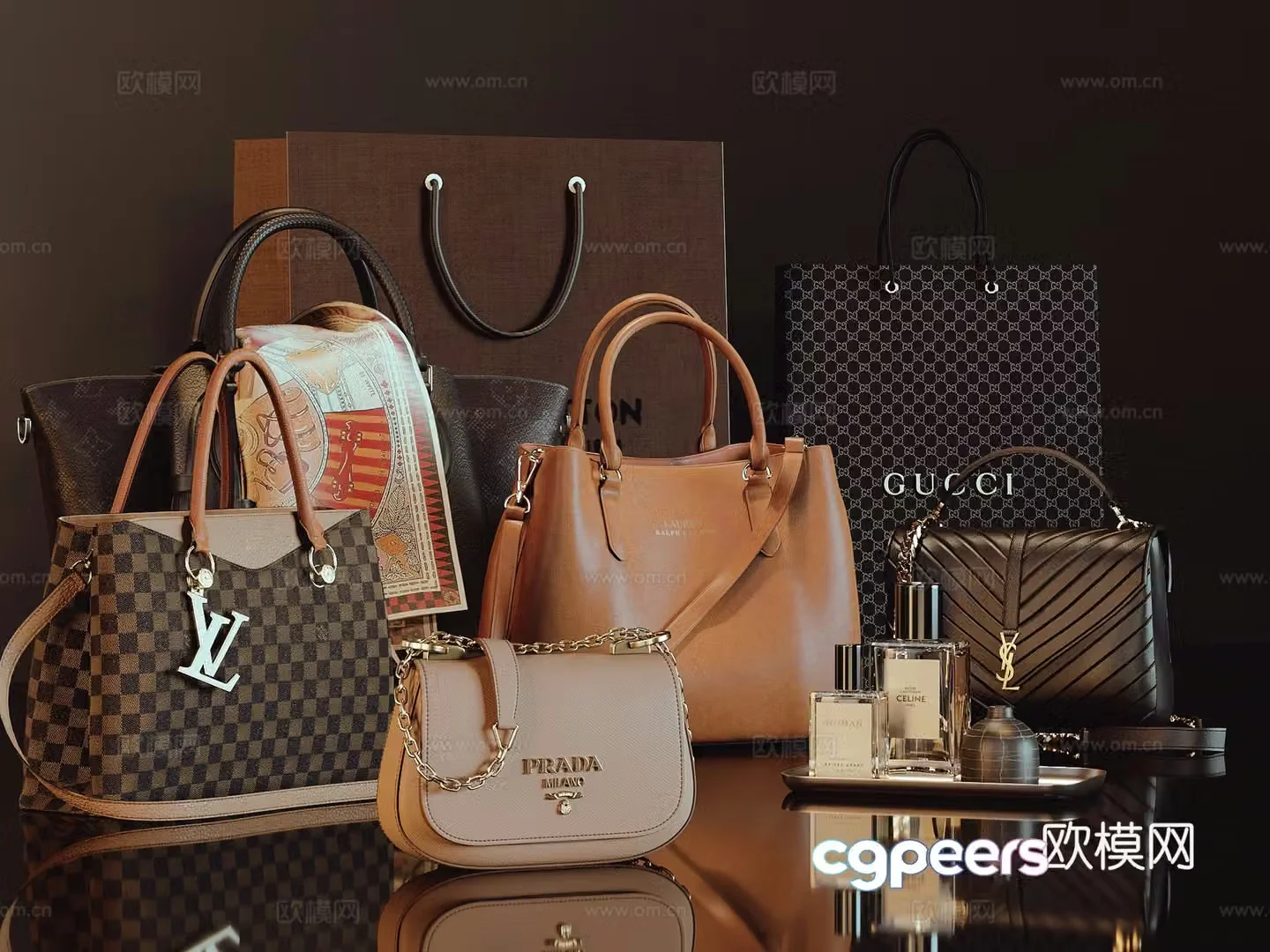Modern handbag 3d model