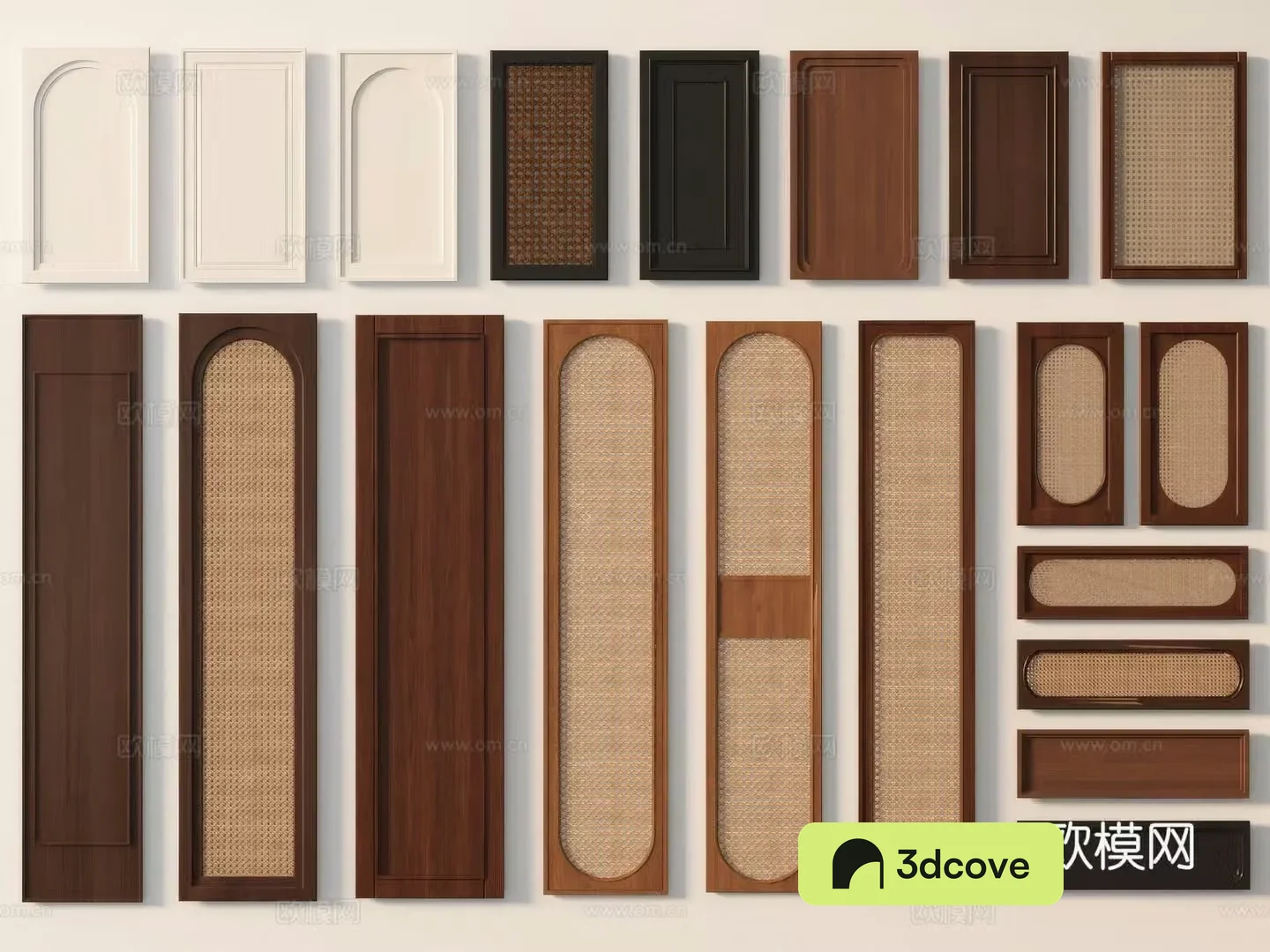 Medieval style cabinet door rattan cabinet door
