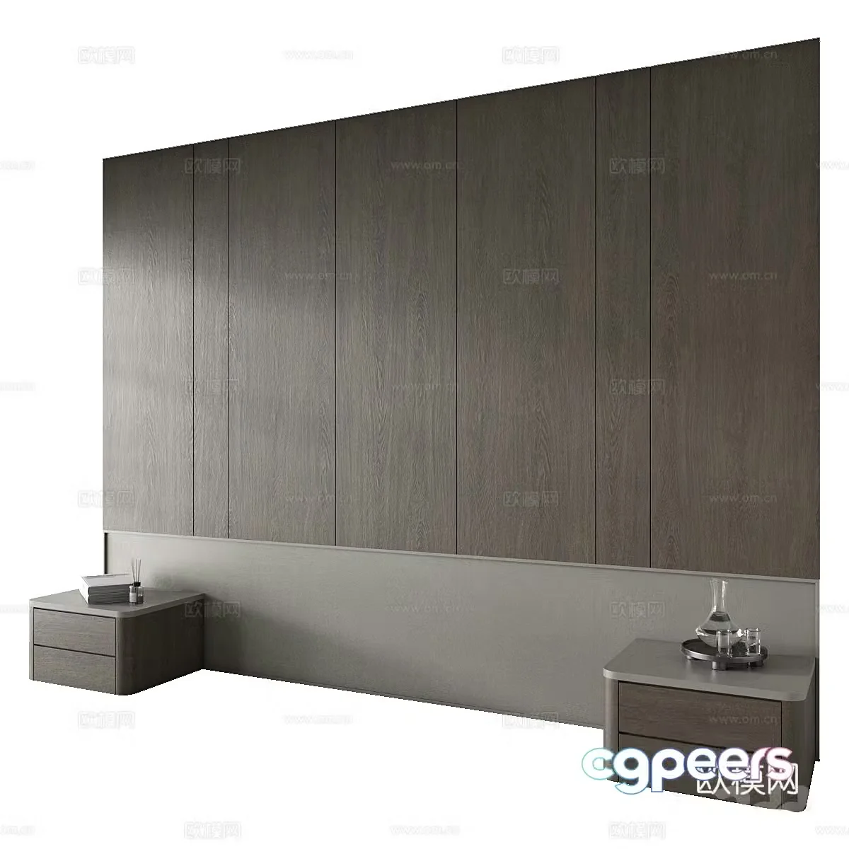 Modern background wall bedside background 3d model