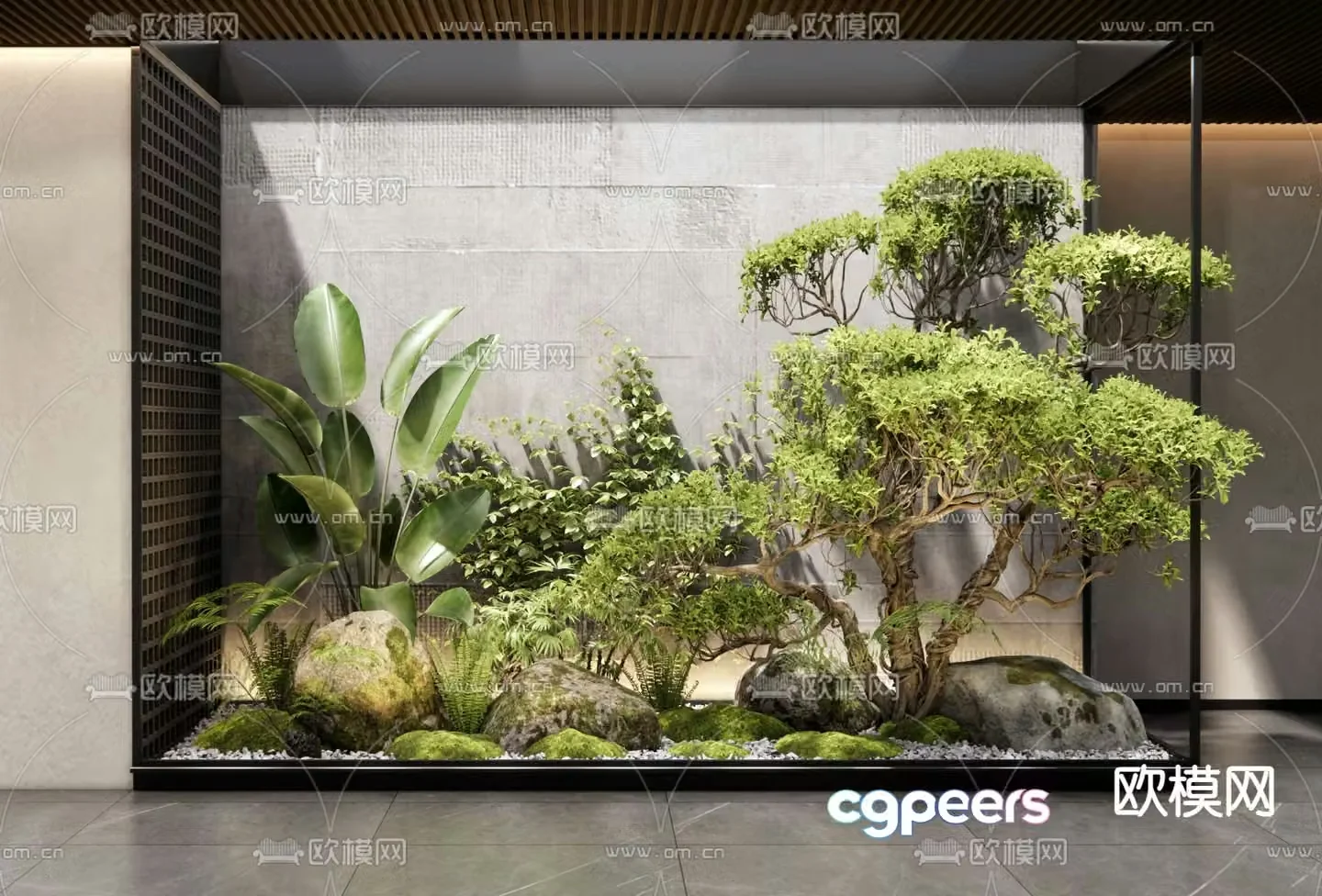 Indoor landscape plant landscaping 3d model