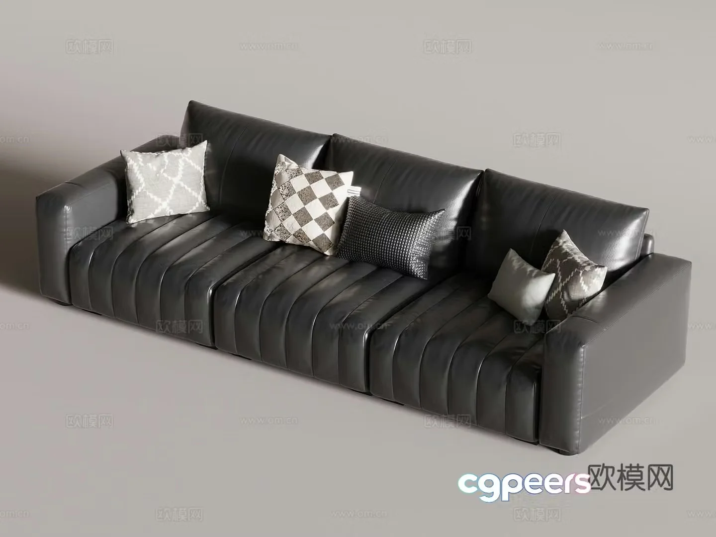 Italian three-person sofa 3d model